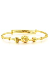 felicitous 24 yellow gold adjustable bangle for newborns